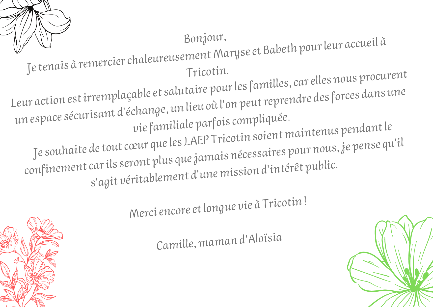 Mots de Parents - TRICOTIN